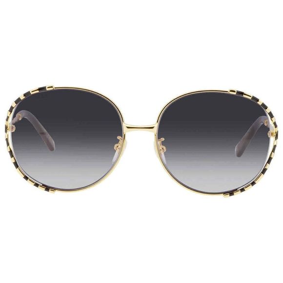 NEW Gucci Grey and Gold Round Women's Sunglasses - Picture 2 of 4
